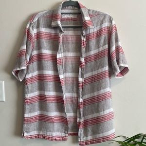 Tasso Elba 100% Linen made from recycled mat. Woven print size M